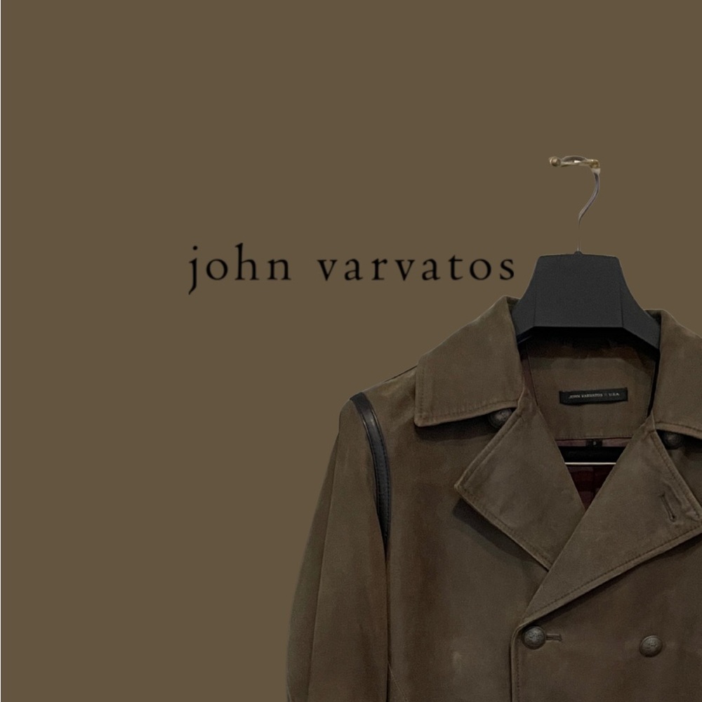 John Varvatos Double Breasted Leather Jacket